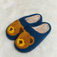 Melody Teddy Bear Print Plush Slide Slippers