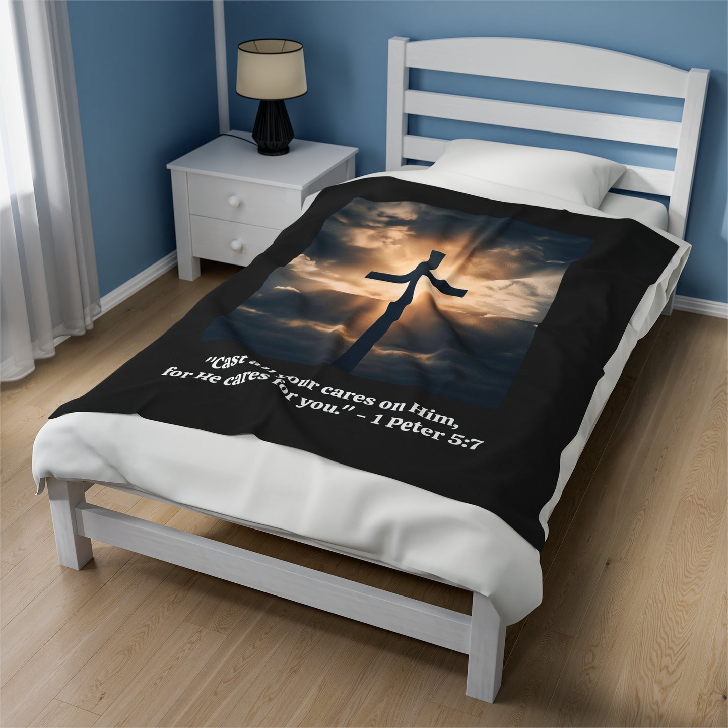 Christian Bible Verse Blanket. Inspirational Scripture Throw Blanket, Soft, Cozy, Faith-Based Gift for Women, Men & Kids, Available in 30x40, 50x60, 60x80 Sizes