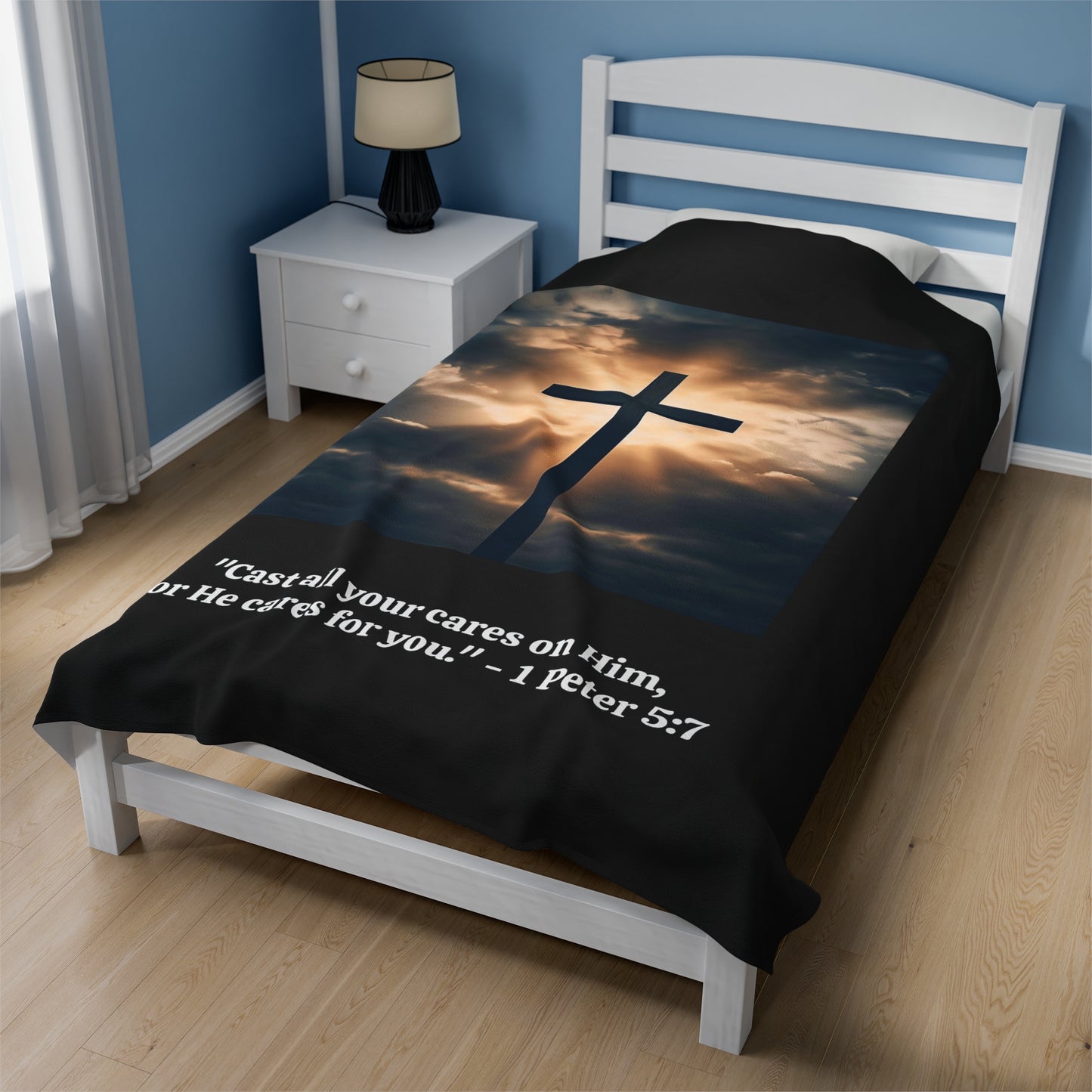 Christian Bible Verse Blanket. Inspirational Scripture Throw Blanket, Soft, Cozy, Faith-Based Gift for Women, Men & Kids, Available in 30x40, 50x60, 60x80 Sizes