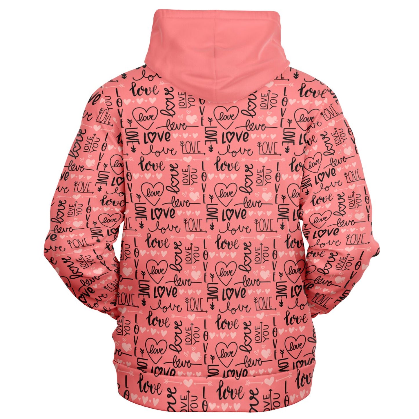 Dog Mom Fashion Zip-Up I Love You Patterned Hoodie