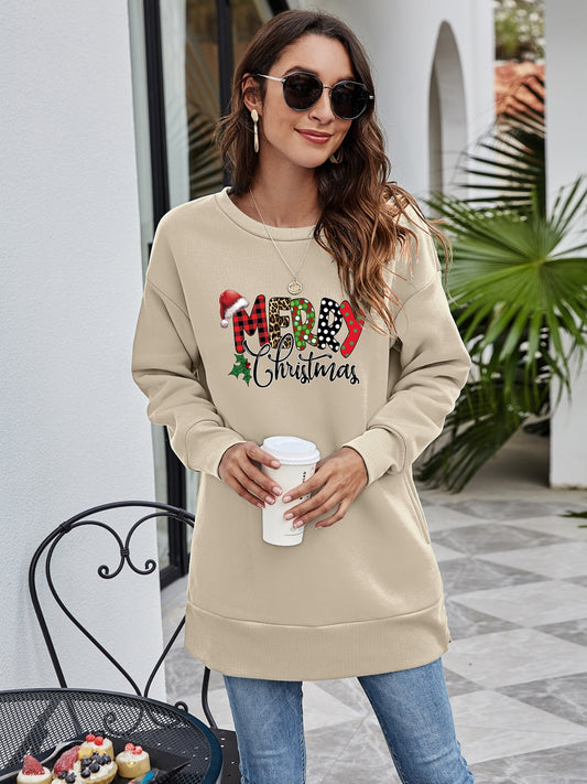 MERRY CHRISTMAS Graphic Long Sweatshirt