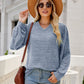 Heathered V-Neck Long Sleeve T-Shirt