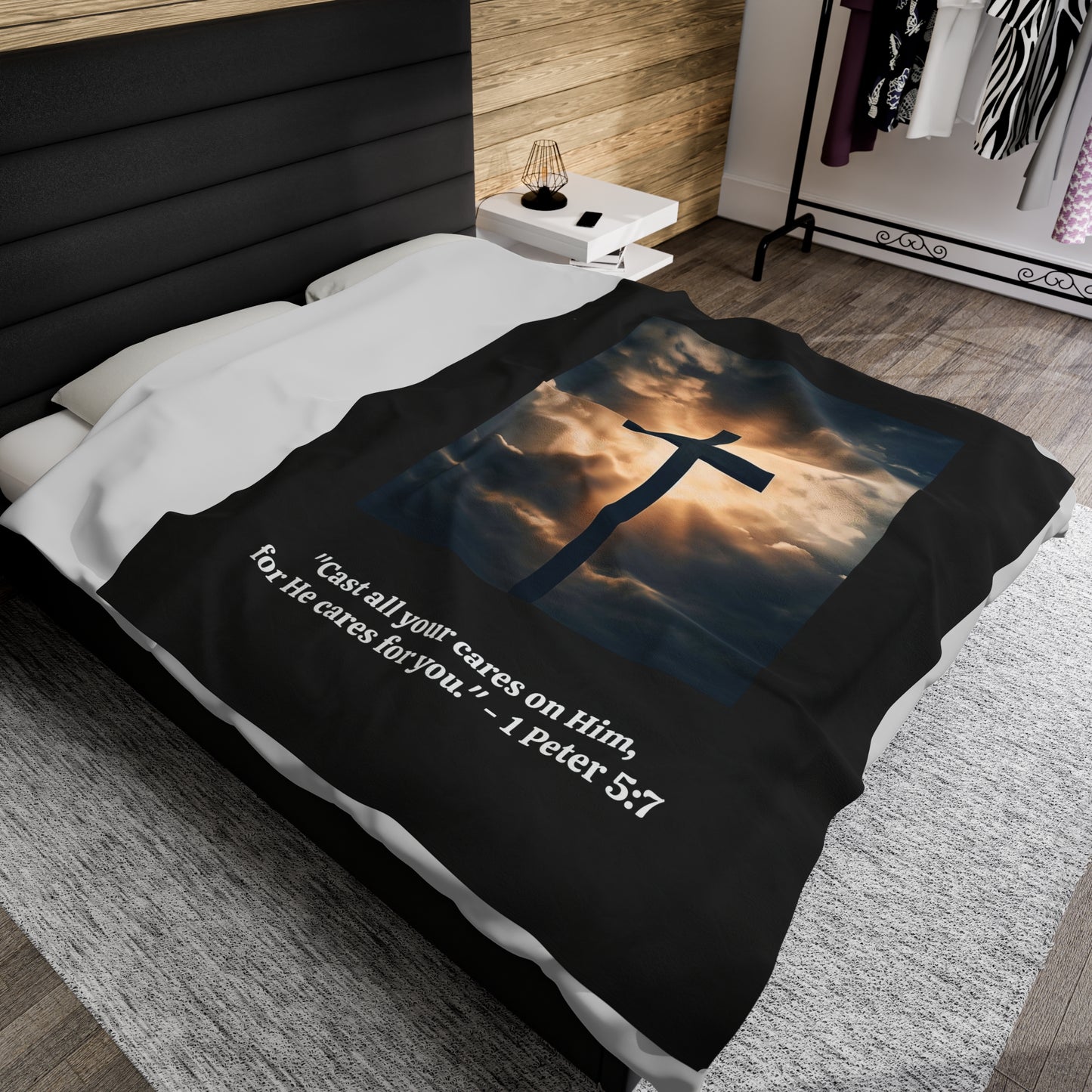 Christian Bible Verse Blanket. Inspirational Scripture Throw Blanket, Soft, Cozy, Faith-Based Gift for Women, Men & Kids, Available in 30x40, 50x60, 60x80 Sizes