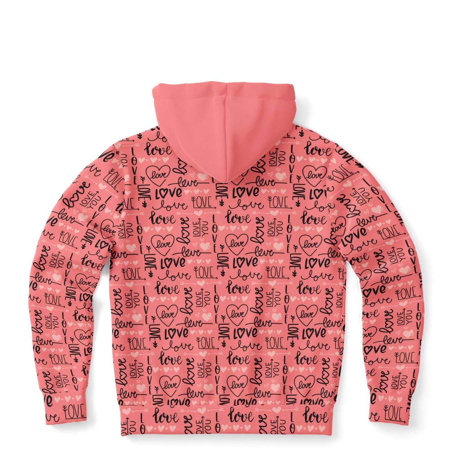 Dog Mom Fashion Zip-Up I Love You Patterned Hoodie