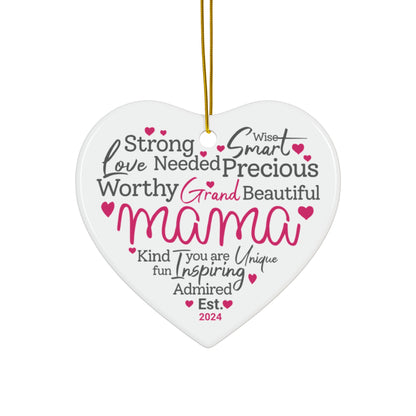 Grand Mama Ceramic Ornament, New Grandmother gift, Mother's day present, Christmas Ornament Appreciation gift