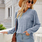 Heathered V-Neck Long Sleeve T-Shirt