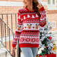 Cute Red-Nosed Reindeer Pullover Christmas Sweater