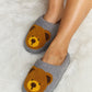 Melody Teddy Bear Print Plush Slide Slippers