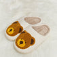 Melody Teddy Bear Print Plush Slide Slippers