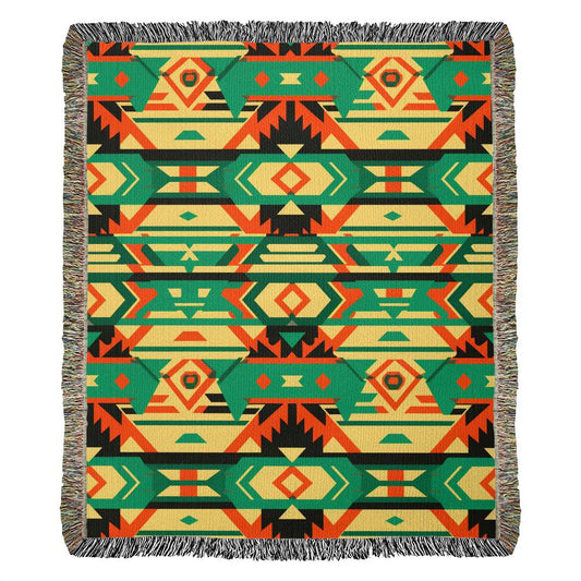 Aztec Blanket Cotton Woven Blanket - I Love Heartstrings