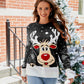 Red-nosed Reindeer  Pullover Christmas Sweater with Red or Black background