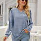 Heathered V-Neck Long Sleeve T-Shirt