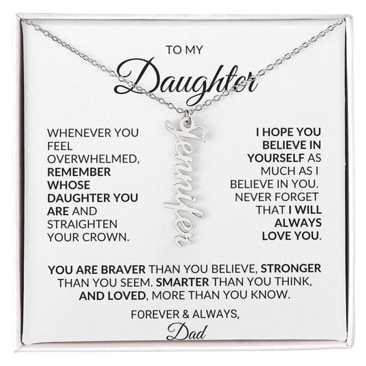 Dad to Daughter Personalized Name Necklace - I Love Heartstrings