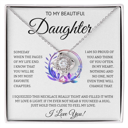 Daughter Necklace Love Knot Keepsake Going Away Gift for Birthday Graduation Wedding jewelry from Mom or Dad - I Love Heartstrings