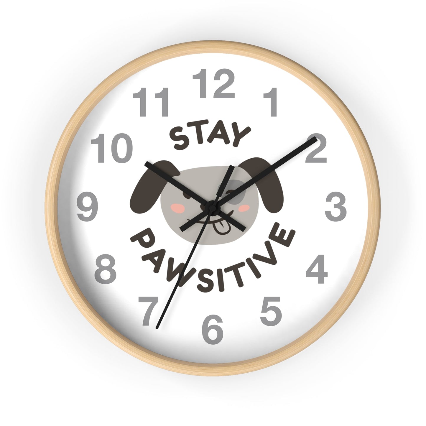 Dog Lover Gift Dog Wall Clock Stay Pawsitive Housewarming Gift - I Love Heartstrings