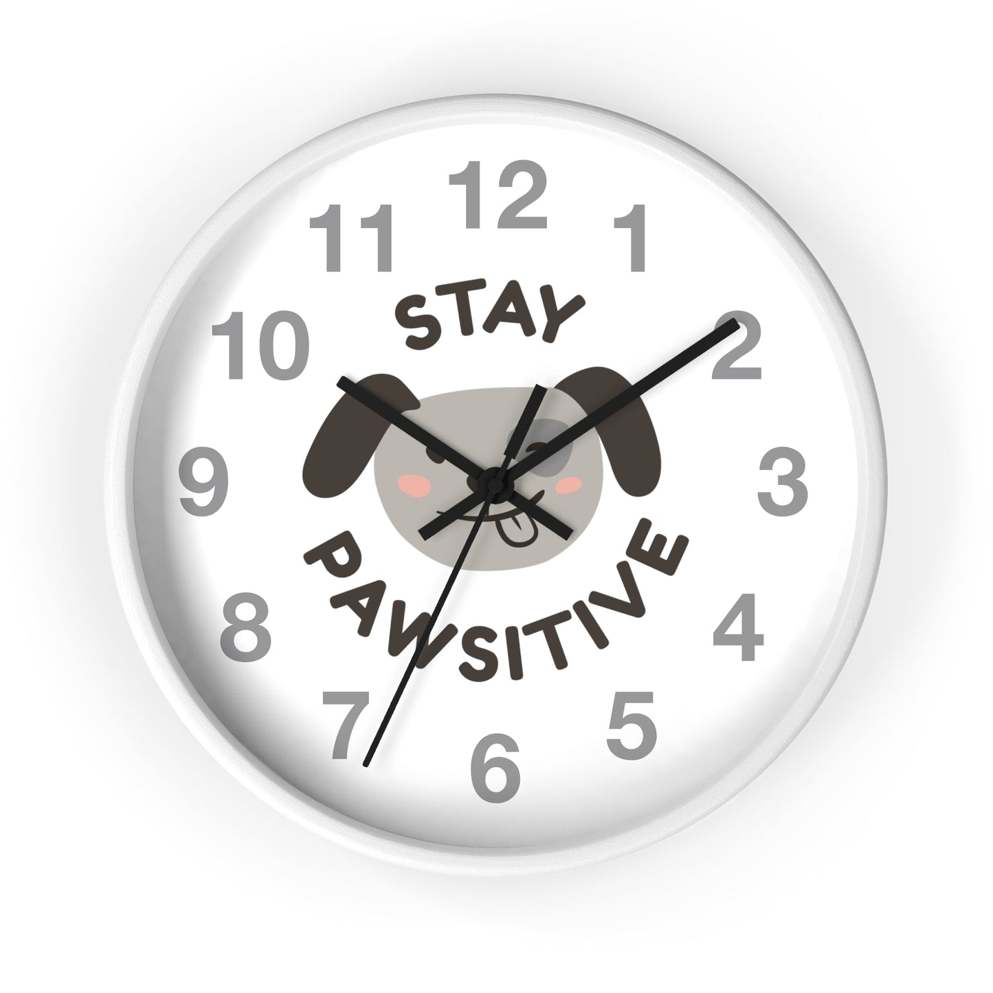 Dog Lover Gift Dog Wall Clock Stay Pawsitive Housewarming Gift - I Love Heartstrings