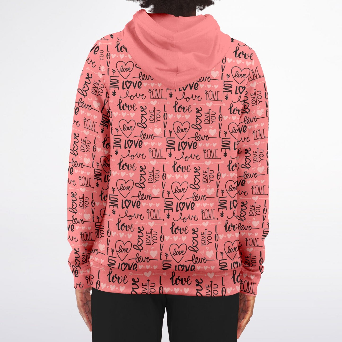 Dog Mom Fashion Zip-Up I Love You Patterned Hoodie