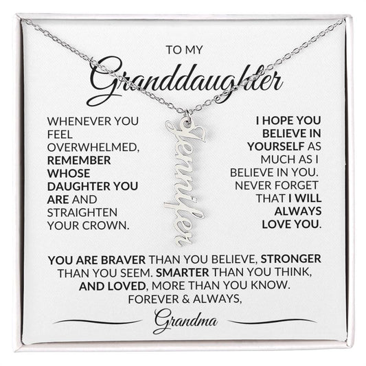 Granddaughter Custom Name necklace Personalized Jewelry from Grandma - I Love Heartstrings