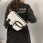 Handy Black or White Multi Pocket Crossbody Bag - I Love Heartstrings