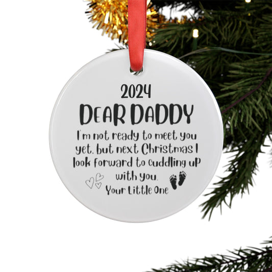 New Daddy Christmas Ornament from baby, Acrylic Keepsake - I Love Heartstrings