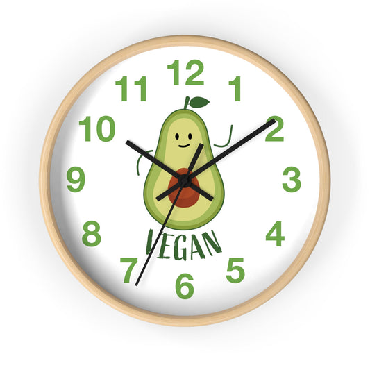 Vegan Avocado Wall Clock Vegan Lover Gift for Kitchen Housewarming Present Avocado Lover - I Love Heartstrings