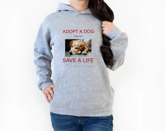 Custom Photo Dog Hoodie Personalized Adopt a Dog Rescue Dog lover gift for new puppy owner