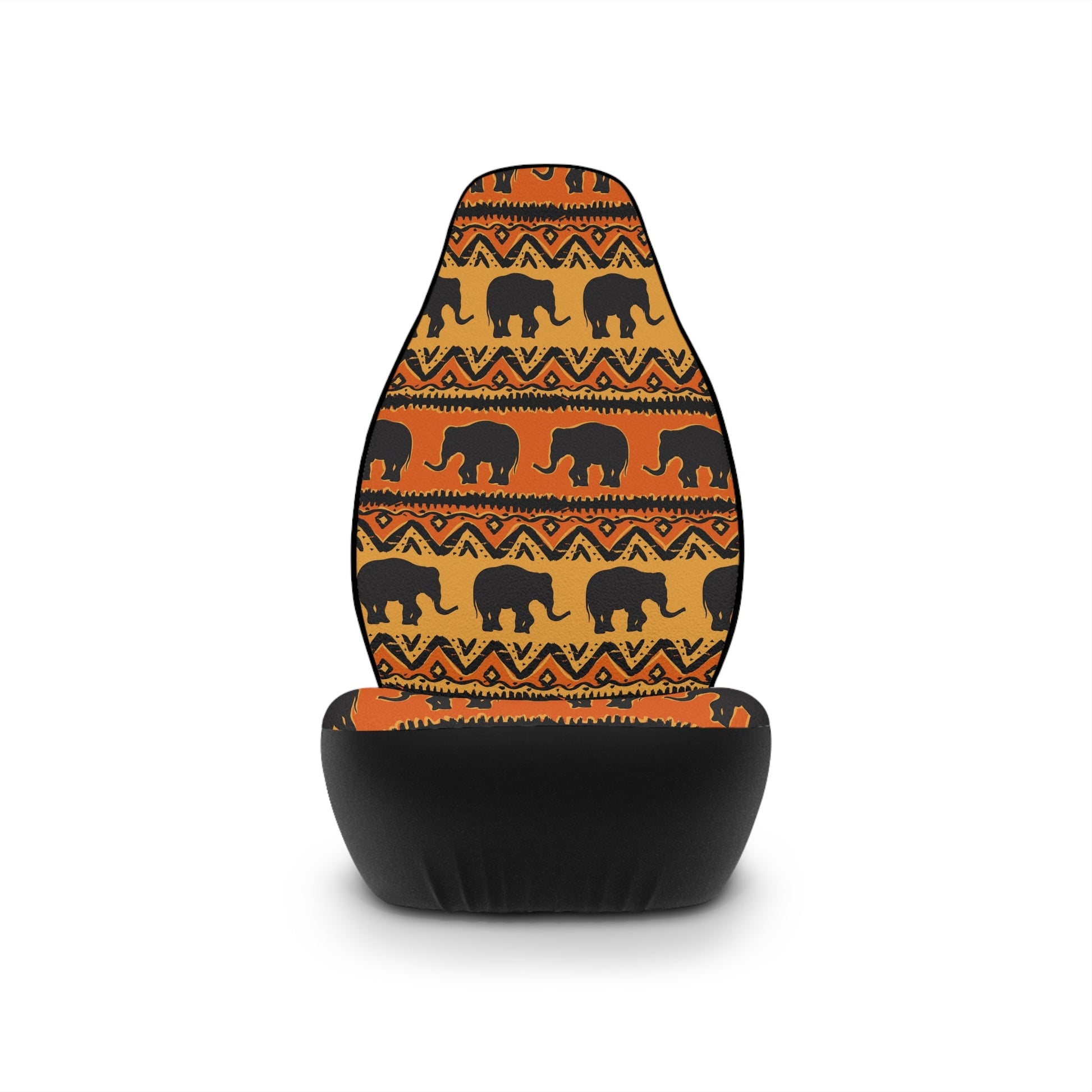 African Print Car Seat Covers Elephant Orange and Yellow - I Love Heartstrings