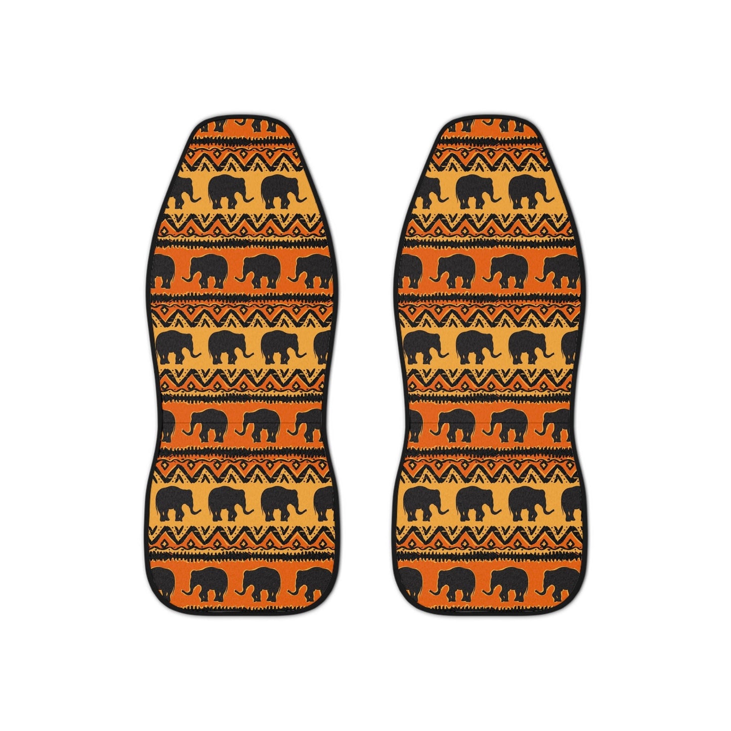 African Print Car Seat Covers Elephant Orange and Yellow - I Love Heartstrings