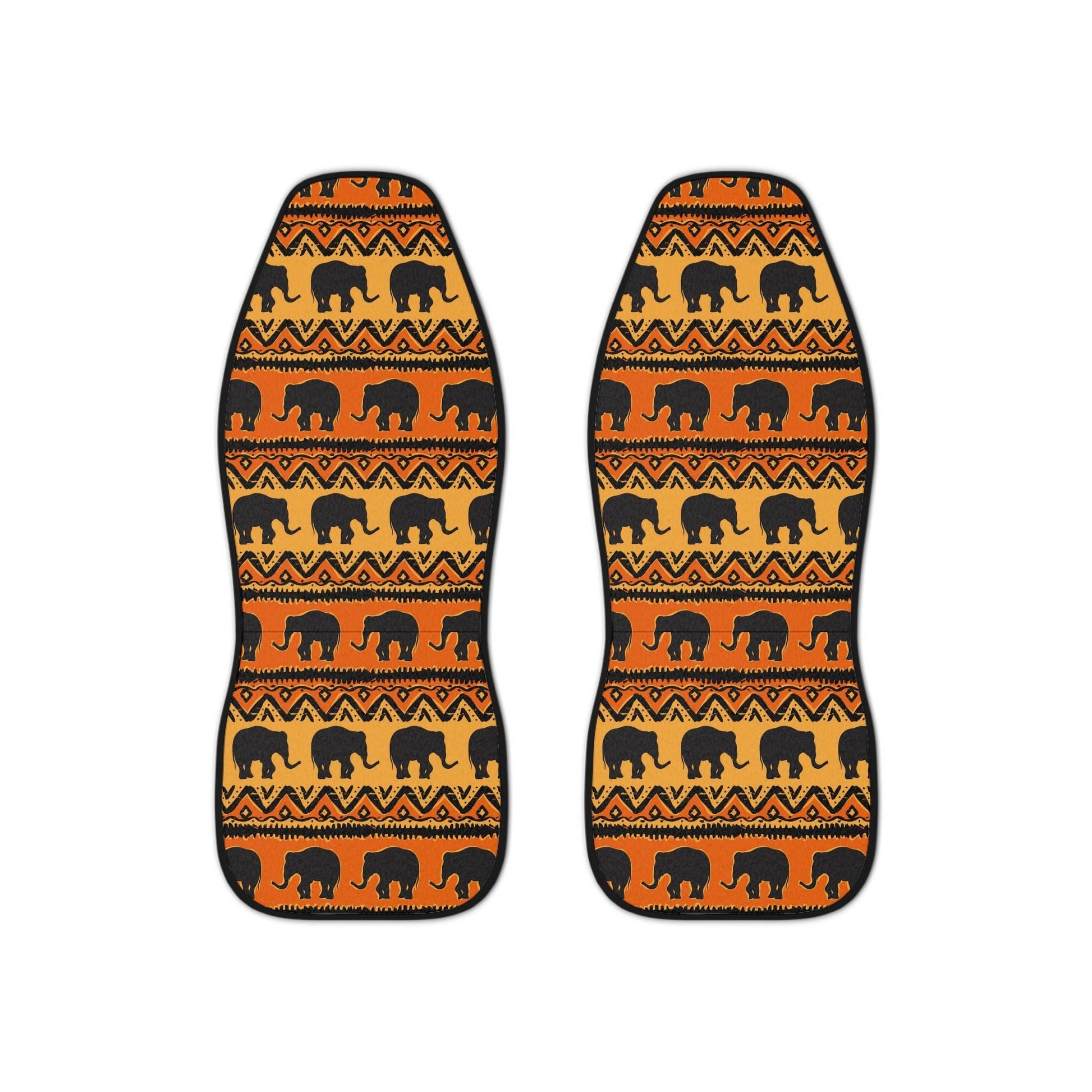 African Print Car Seat Covers Elephant Orange and Yellow - I Love Heartstrings