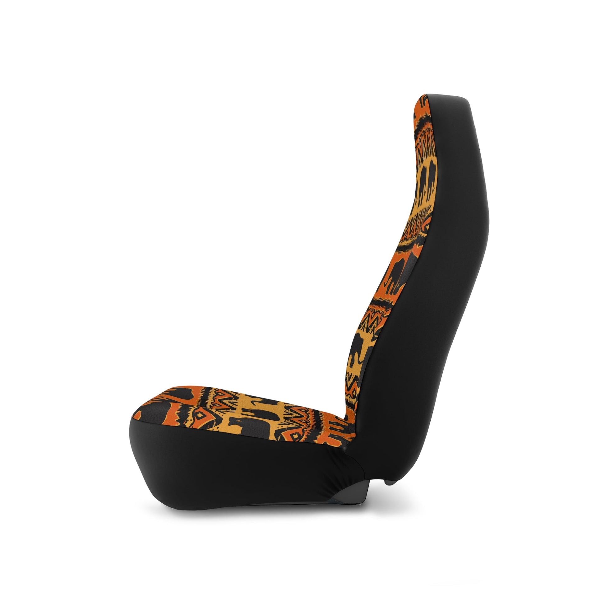 African Print Car Seat Covers Elephant Orange and Yellow - I Love Heartstrings