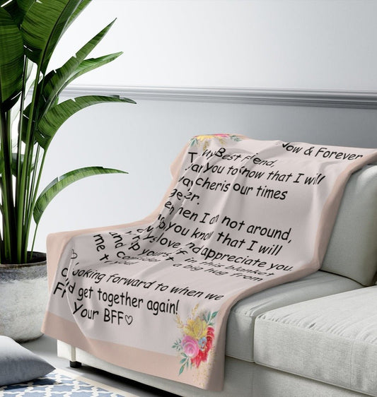 Best Friend gift Message blanket Letter to Girlfriend to Boyfriend BFF Practical gift Sherpa Fleece Blanket Plush - I Love Heartstrings