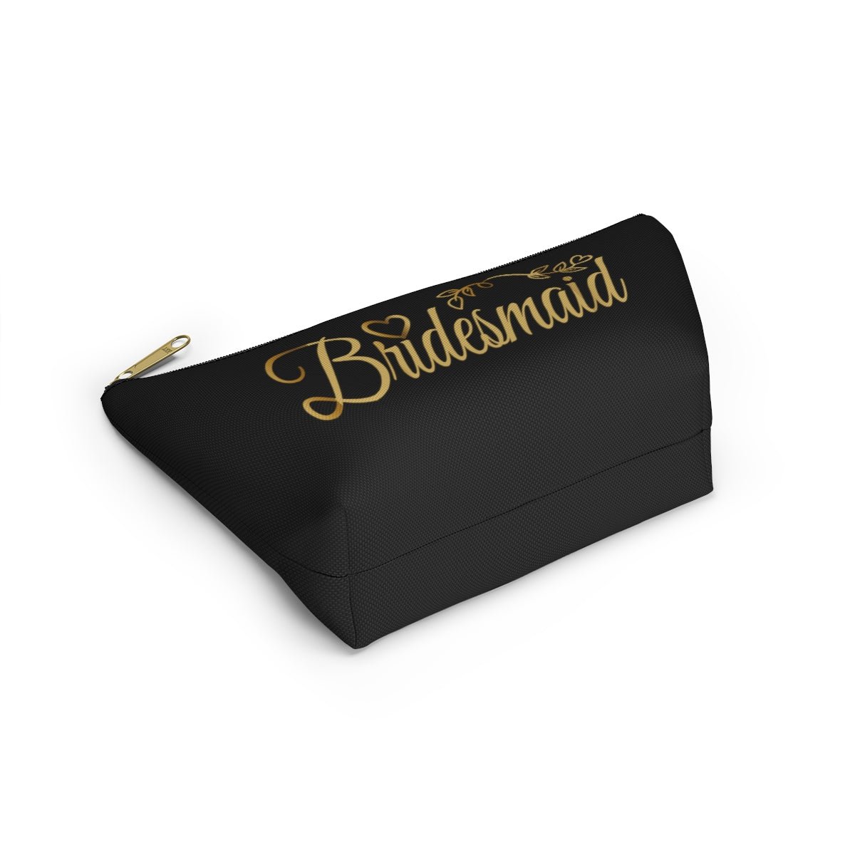 Bridesmaid Accessory Pouch in black w T-bottom cosmetic bag travel bag make-up bag - I Love Heartstrings