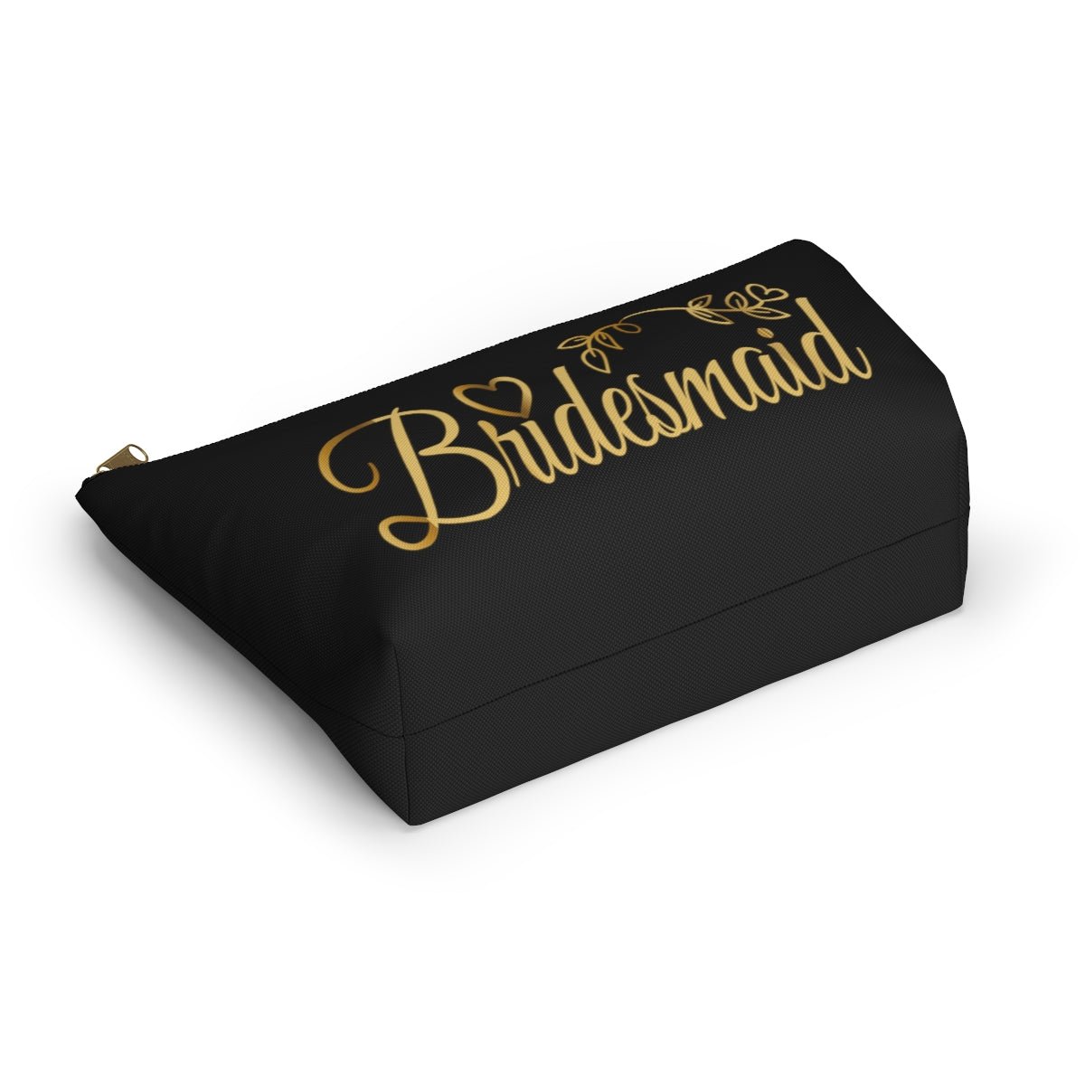 Bridesmaid Accessory Pouch in black w T-bottom cosmetic bag travel bag make-up bag - I Love Heartstrings