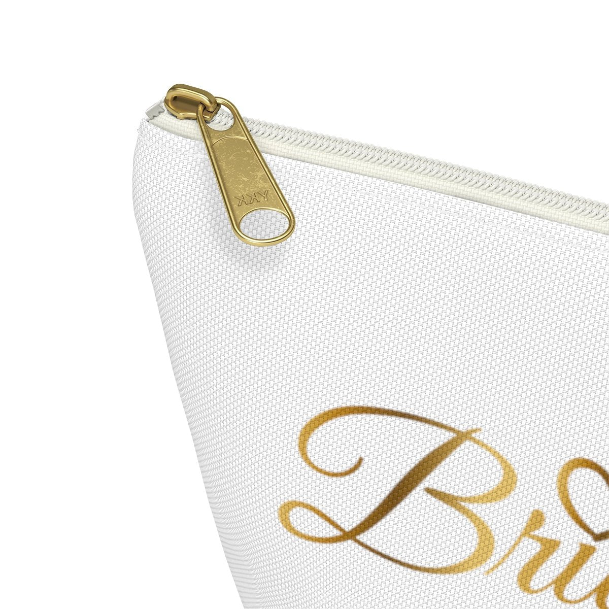 Bridesmaid Accessory Pouch in White w T-bottom Bridal party gift Bridesmaid cosmetic bag travel bag make-up bag - I Love Heartstrings