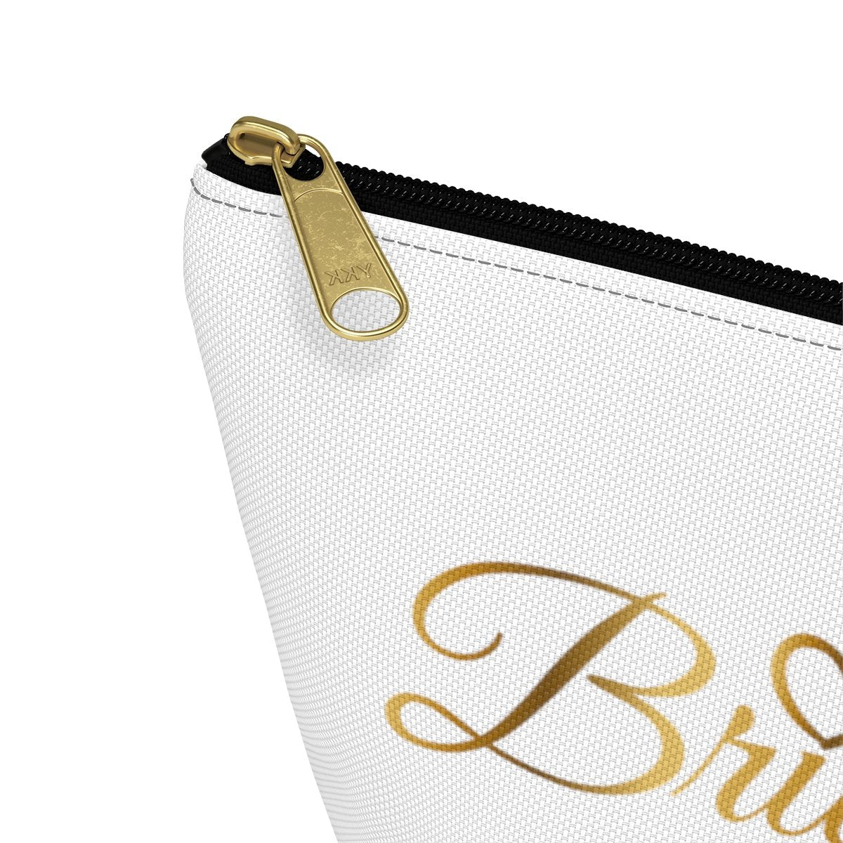 Bridesmaid Accessory Pouch in White w T-bottom Bridal party gift Bridesmaid cosmetic bag travel bag make-up bag - I Love Heartstrings