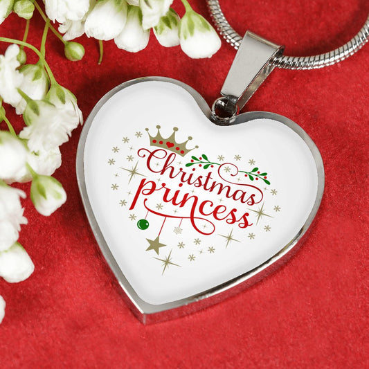 Christmas Princess Heart Necklace - I Love Heartstrings