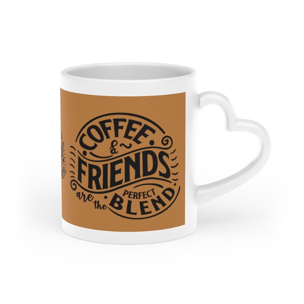 Coffee & Friends Heart-Shaped Handle Mug, BFF gift, Coffee cup for coffee lovers, Housewarming gift - I Love Heartstrings