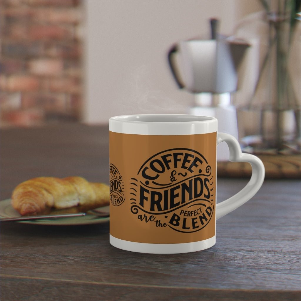 Coffee & Friends Heart-Shaped Handle Mug, BFF gift, Coffee cup for coffee lovers, Housewarming gift - I Love Heartstrings