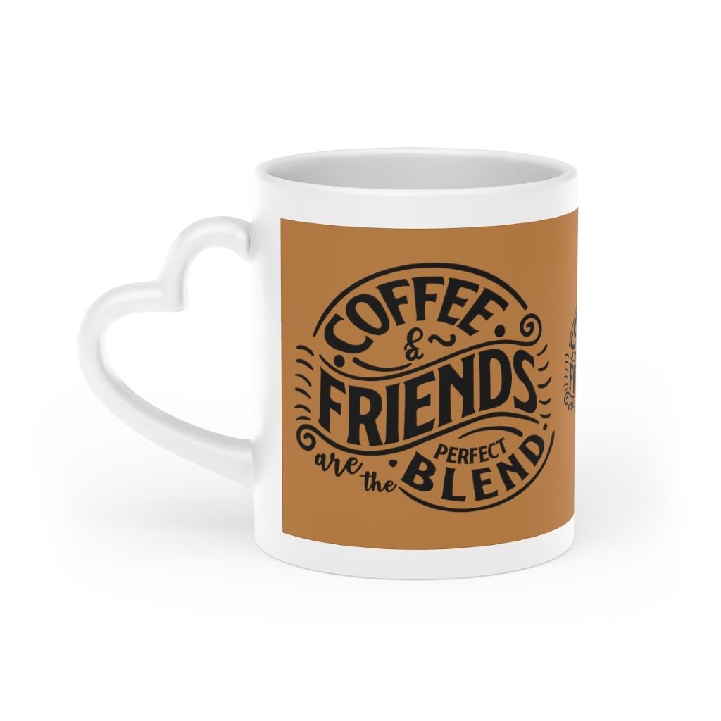 Coffee & Friends Heart-Shaped Handle Mug, BFF gift, Coffee cup for coffee lovers, Housewarming gift - I Love Heartstrings