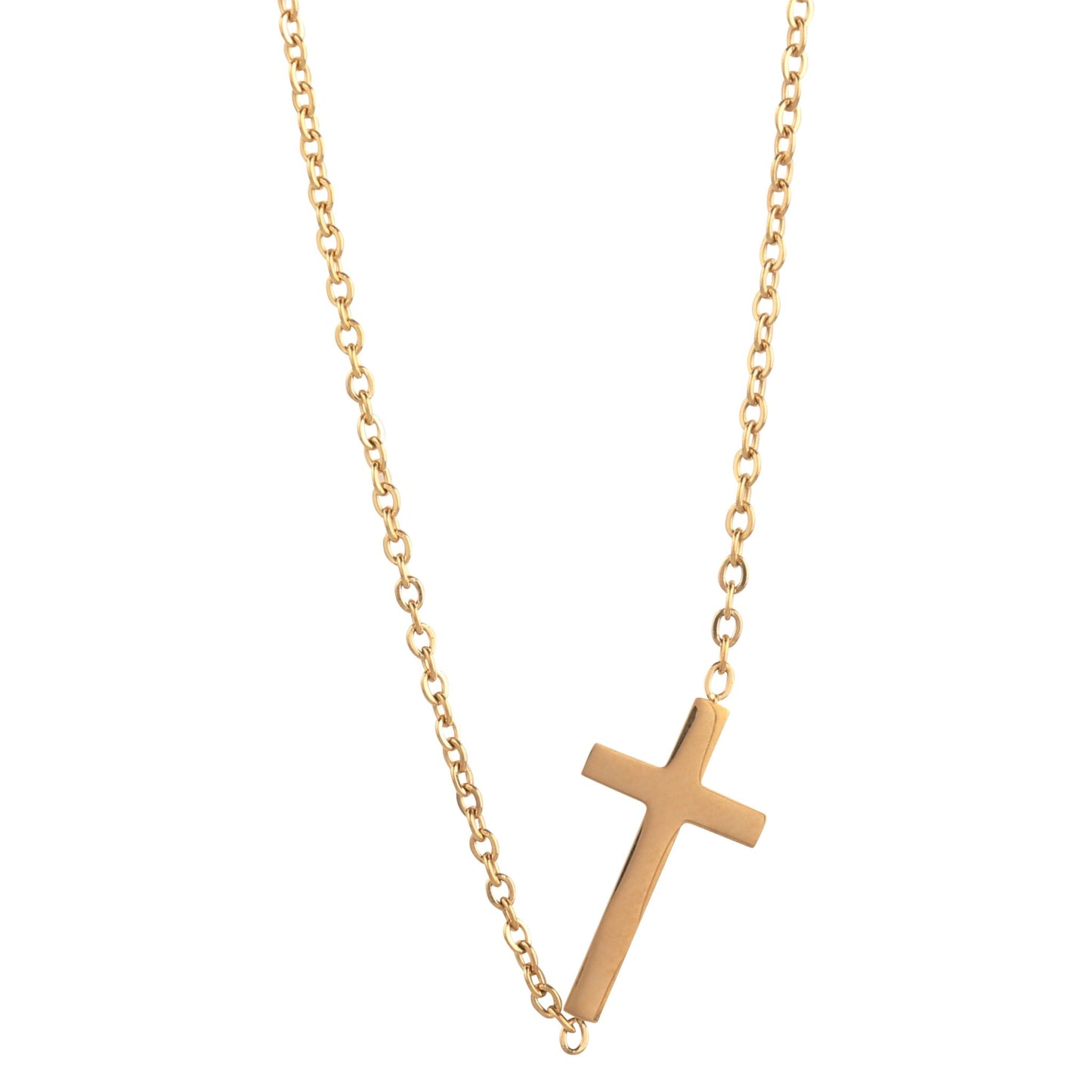 Cross Necklace for Woman,"Angel in Disguise" 14K Gold Plated Cross Pendant Necklace for Mom, Christian gifts, religious necklace, mom gift - I Love Heartstrings