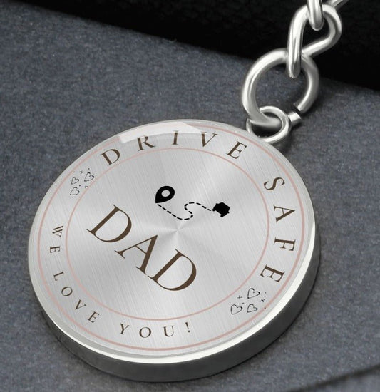 Dad Drive Safe Keychain - I Love Heartstrings