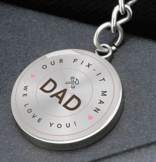 Dad Our Fix-it Man Keychain, Customized Keychain for Dad, Father's Day Gift, - I Love Heartstrings