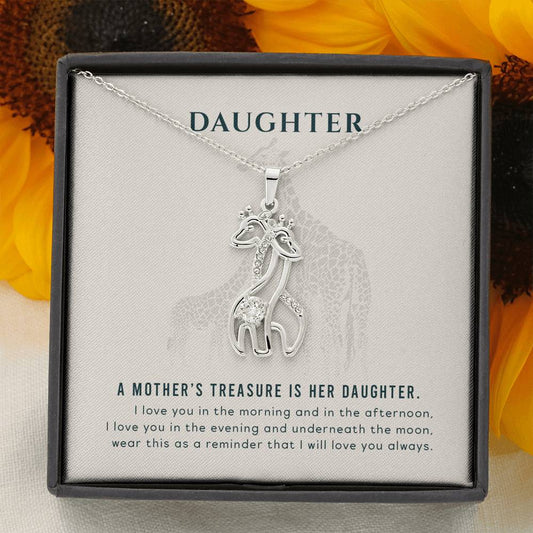 Daughter necklace from Mother Giraffe Necklace with 14K white gold or 18K yellow gold finish - I Love Heartstrings