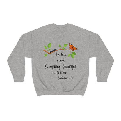 Ecclesiastes 3:11 Bible verse shirt Religious sweatshirt Inspirational Christian apparel faith gift Jesus clothing - I Love Heartstrings