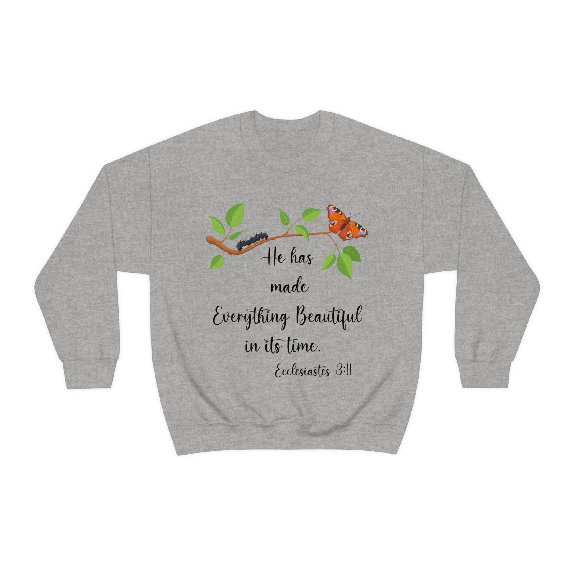 Ecclesiastes 3:11 Bible verse shirt Religious sweatshirt Inspirational tee Christian apparel Faith t-shirt Jesus clothing - I Love Heartstrings