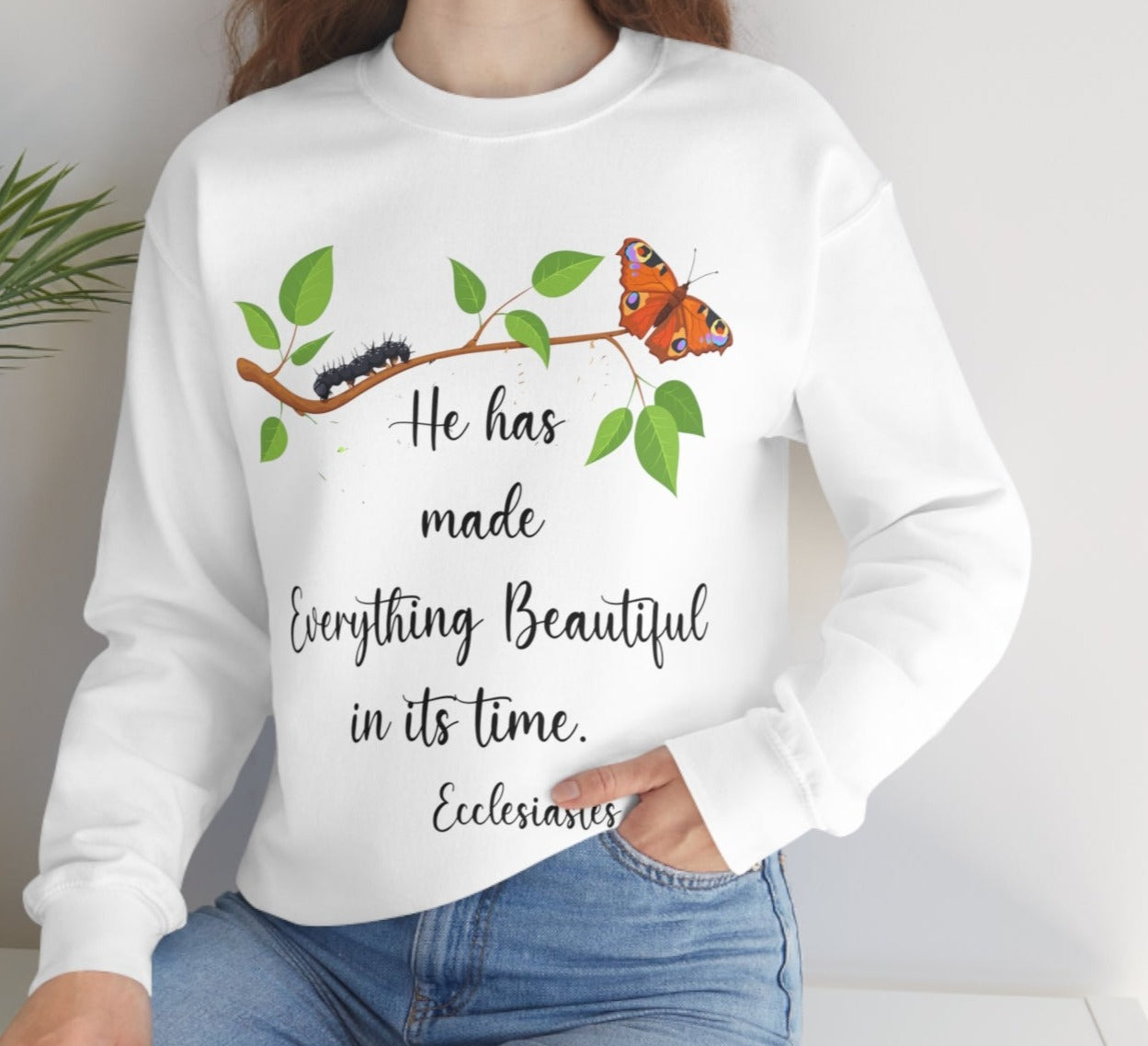 Ecclesiastes 3:11 Bible verse shirt Religious sweatshirt Inspirational tee Christian apparel Faith t-shirt Jesus clothing - I Love Heartstrings