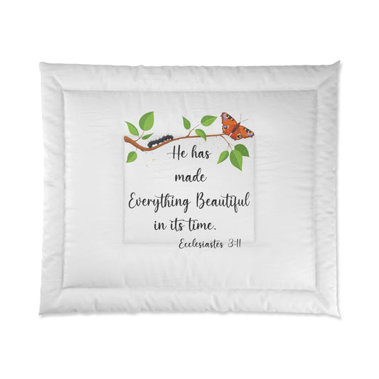 Ecclesiastes 3:11 Comforter Newlywed bedding gift for couple - I Love Heartstrings