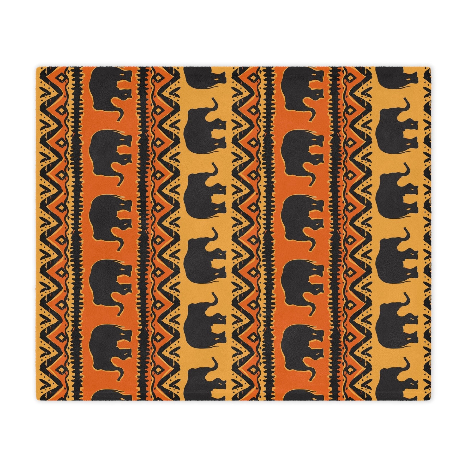 Elephant Print Minky Blanket Orange and Yellow pattern - I Love Heartstrings