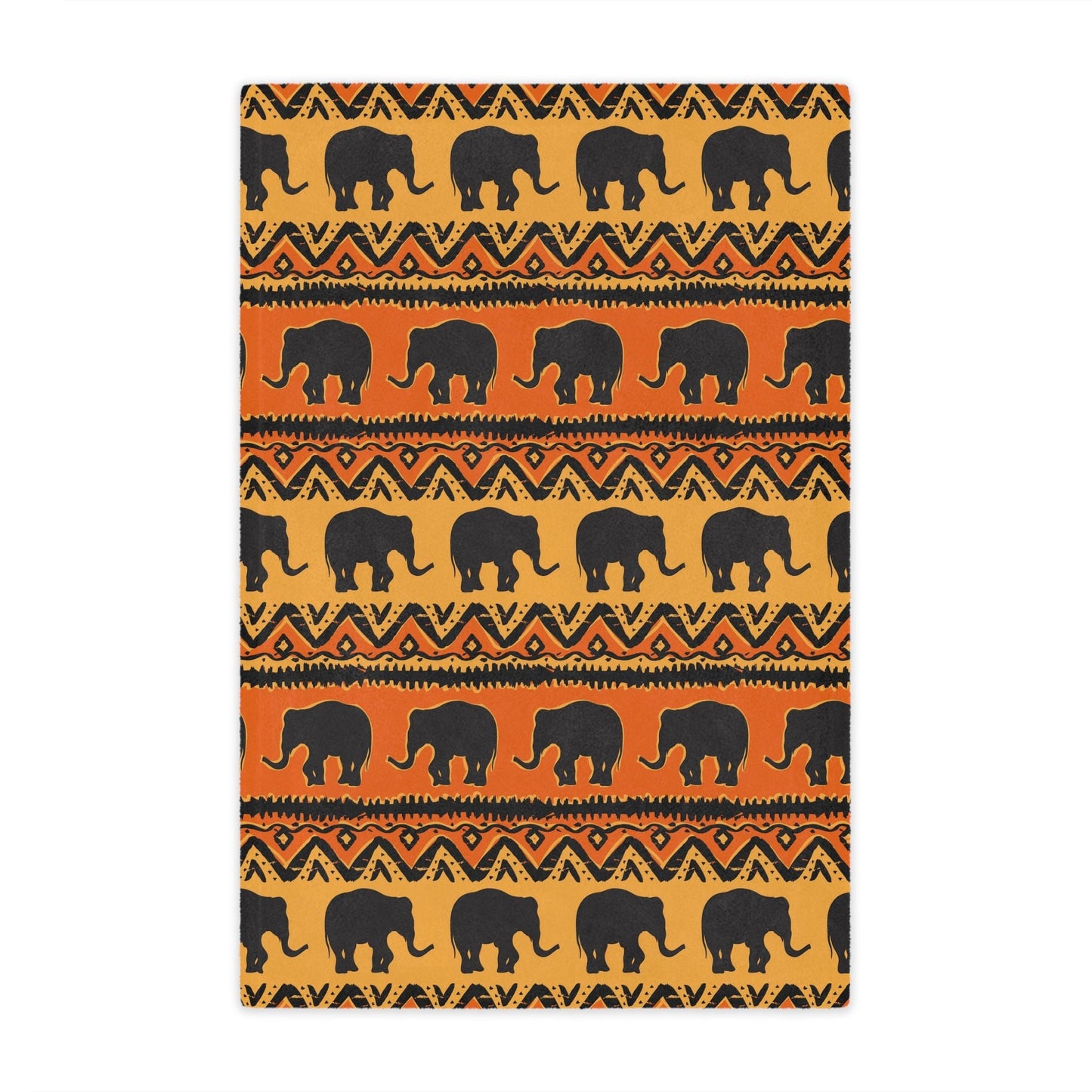 Elephant Print Minky Blanket Orange and Yellow pattern - I Love Heartstrings