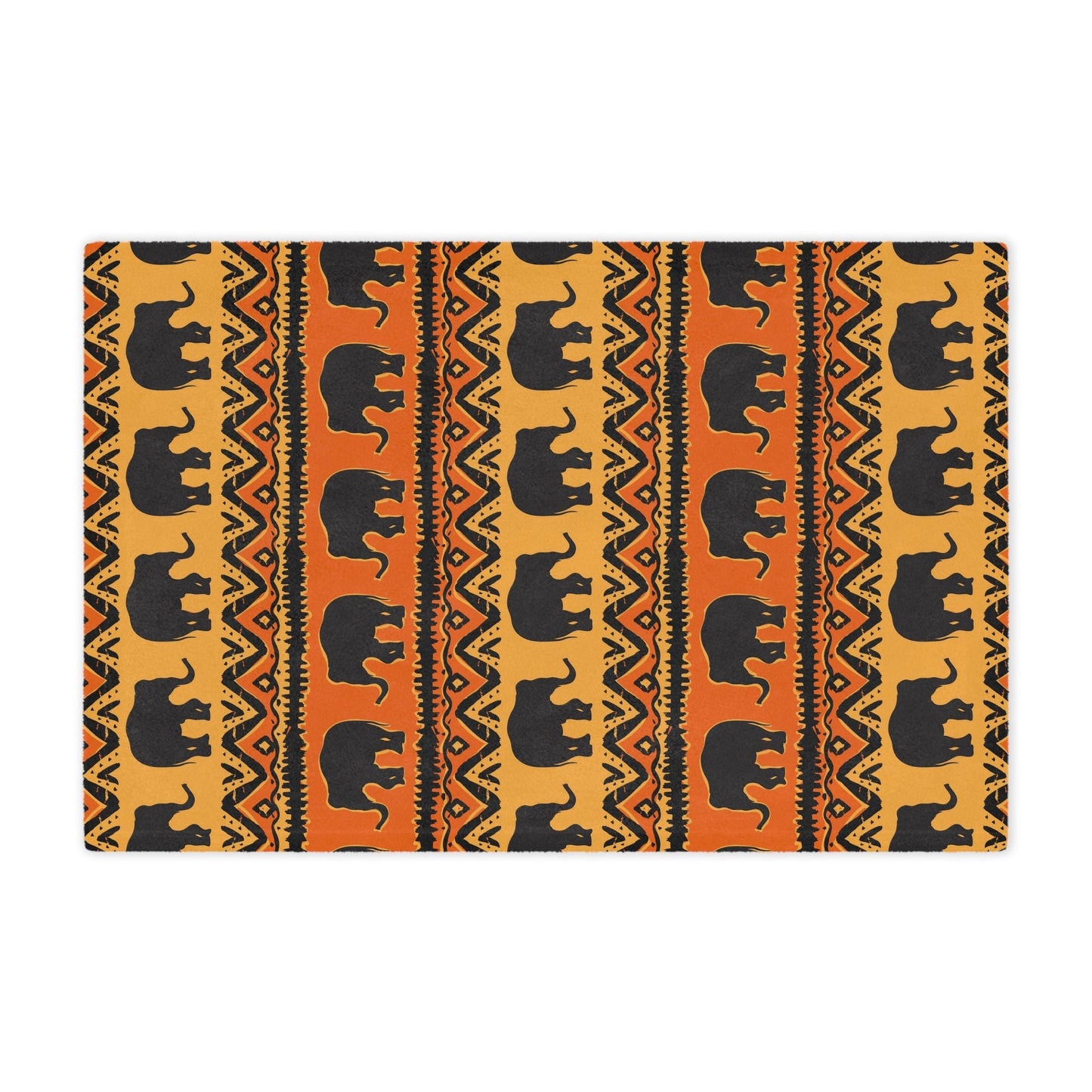 Elephant Print Minky Blanket Orange and Yellow pattern - I Love Heartstrings